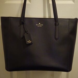 Kate Spade Schuyler Black Leather Tote Bag #K7354